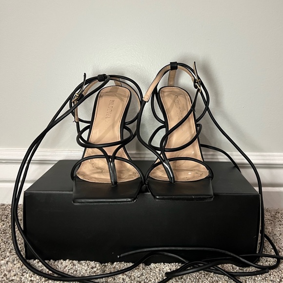 Black Strappy Heels - Picture 2 of 6